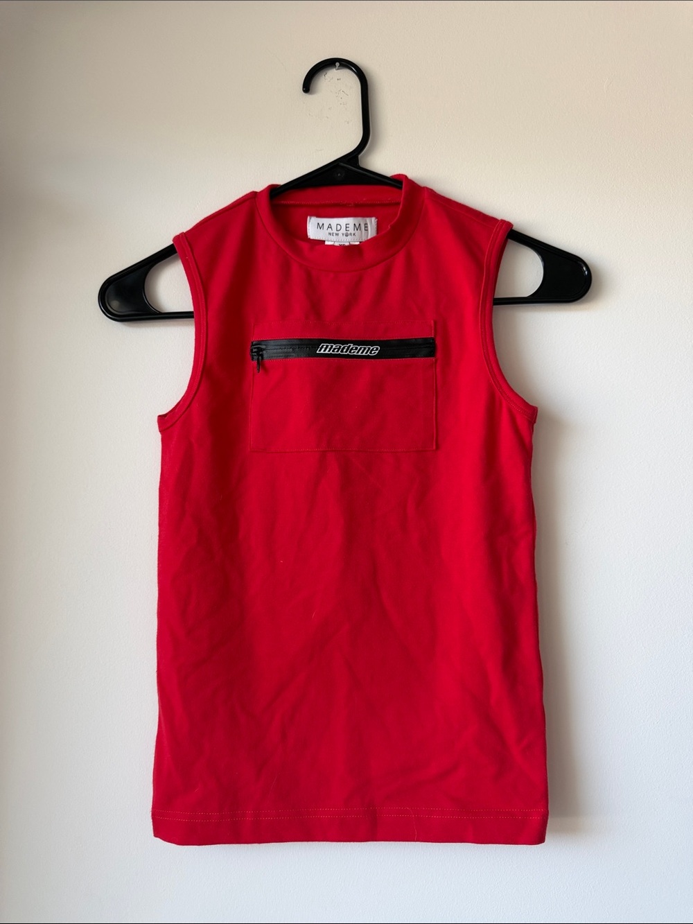 mademe red tank with zipper